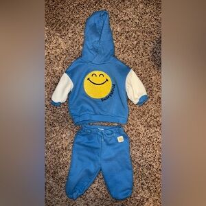 H&M, 3-6 month, hooded sweatshirt and sweatpants, smiley world